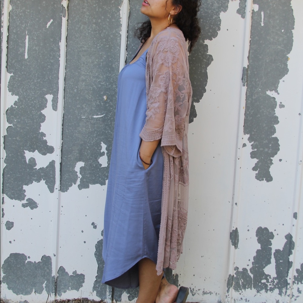 Faded Lavender Lace Kimono